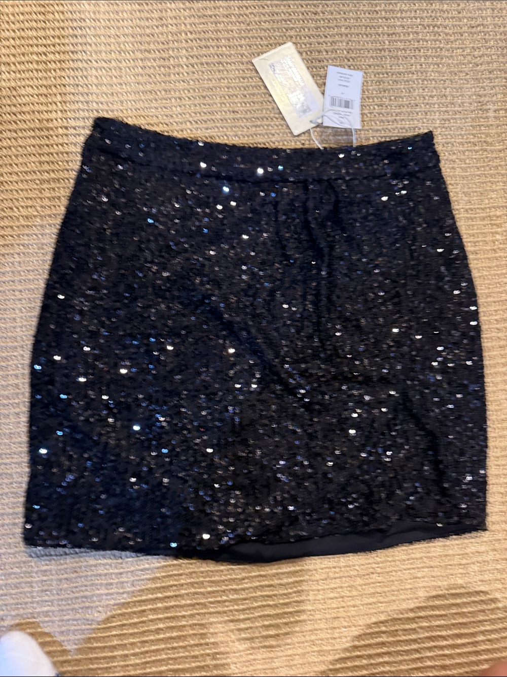 Ramy Brook Black Sequin Mini Skirt